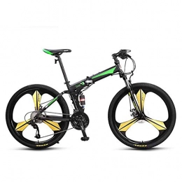 haozai Bike haozai Adult Mountain Bike, Quick Fold, 27 Speeds, Front And Rear Mechanical Double Disc Brakes, High Carbon Steel Frame, foldable Bicycle, Mens Mountain Bike