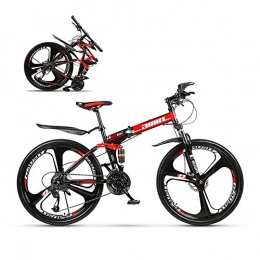 Hardworking person-ZHL Bike Hardworking person-ZHL 26 Inch Men's Mountain Bikes, Foldable Mountain Bike, Upgrade High-Carbon Steel Frame, Aluminum Alloy Wheels, Suitable for Height: 160-185cmRed-30 Speed