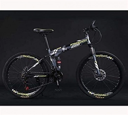 HCMNME Folding Mountain Bike HCMNME durable bicycle Adult Teens Mountain Bike Bicycle, MTB Bikes High Carbon Steel Full Suspension Frame Folding Bicycles, Dual Disc Brakes Mountain Bicycle, D, 26 inch 21 speed Alloy frame wit
