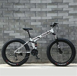 HCMNME Folding Mountain Bike HCMNME durable bicycle Folding Mountain Bike Bicycle for Adults, Full Suspension High Carbon Steel Frame MTB Bikes with Magnesium Alloy Wheels Double Disc Brake Alloy frame with Disc Brakes