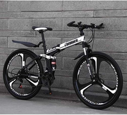 HCMNME Folding Mountain Bike HCMNME durable bicycle, Mountain Bikes, Road Bicycle, 24-Speed 26 Inch Bikes, Double Disc Brake, High Carbon Steel Frame, Road Bicycle Racing, Men's And Women Adult-Only Alloy frame with Disc Bra
