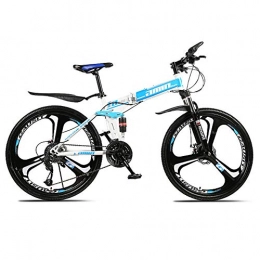 Hensdd Adult Mountain Bike, 26 Inch 4 Kinds Speeds Variable Sspeed Dual Disc Brakes Folding Mountain Bike Bicycle,Blue,21 speed