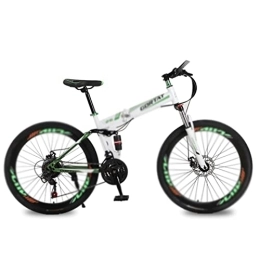 HESND Folding Mountain Bike HESNDzxc Bicycles for Adults Foldable Bicycle Mountain Bike Wheel Size 26 Inches Road Bike 21 Speeds Suspension Bicycle Double Disc Brake (Color : White, Size : 21 Speed)