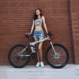 HJRBM Bike HJRBM Folding Bike，Mountain Bicycle，Hard Tail Bike，26In*17In / 24In*17In Bike，21 Speed Bicycle，Full Suspension MTB Bikes 7-10，24 inches jianyou (Color : 26 Inches)