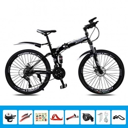 HLMIN-Bike Folding Mountain Bike HLMIN Folding Bike, 26 Inches Steel Frame 21 24 27 30Speed Off-road Front And Rear Shock Absorption Bike (Color : Black, Size : 30Speed)