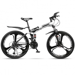 Hmvlw mountain bikes Folding Bike-26 Inch Wheel Variable Speed Mountain Bike Double Shock Absorption System Women Man Outdoor Sports Bicycle，Large (Color : White, Size : 27 Speeds)