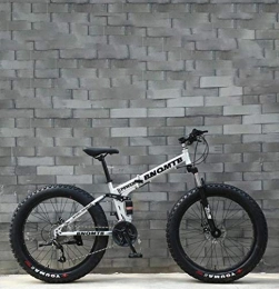 HongLianRiven Bike HongLianRiven BMX Adult Fat Tire Mountain Bike, Double Disc Brake / Cruiser Bikes, Beach Snowmobile Bicycle, 26 Inch Aluminum Alloy Wheels 5-29 (Color : White, Size : 21 speed)