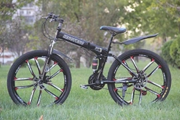 HongLianRiven Bike HongLianRiven BMX Mountain Bike Folding Bikes, 27-Speed Double Disc Brake Full Suspension Anti-Slip, Lightweight Aluminum Frame, Suspension ForkMulticolor 7-2 (Color : Black3, Size : 26 inch)