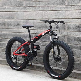HongLianRiven Bike HongLianRiven BMX Mountain Bikes, 20Inch Fat Tire Hardtail Men's Mountain Bike, Dual Suspension Frame And Suspension Fork All Terrain Mountain Bicycle Adult 6-6 (Color : Black red, Size : 27 speed)