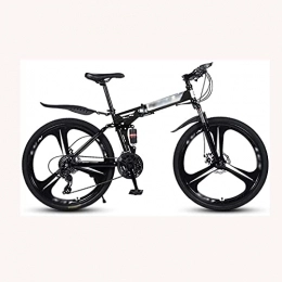 HUAQINEI Folding Mountain Bike HUAQINEI Folding mountain bike full suspension 21-speed variable speed with aluminum frame disc brakes men's and women's bicycles, 40knives
