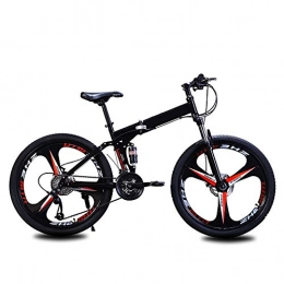 HXwsa Folding Mountain Bike HXwsa Mountain Bike, Foldable Sport Mountain Bike, 26 Inch Racing with Double Disc Brake, 21 Speed Variable Speed Double Disc Brake Thickened Carbon Steel Frame Adult Bike, D, Six knives
