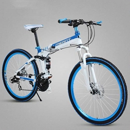 Hxx Bike Hxx Folding Mountain Bike, 26" 27 Speed Aluminum Alloy Frame Double Shock Double Disc Brake Student Adult Bicycle Spoke Wheel / One Wheel Optional, A