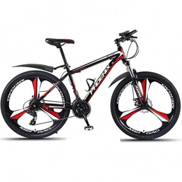 Hxx Bike Hxx Mountain Folding Bike, 26" Fully Suspended Double Disc Brake Bicycle with Front And Rear Fenders 27 Speed Aluminum Alloy Frame Unisex Off Road Bicycle, Blackred