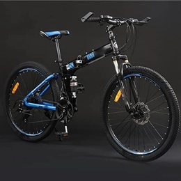 JANXLE Folding Mountain Bike JANXLE Bicycle 24 / 26 Inch Adult Folding Off-road Mountain Bike 24 / 27 Variable Speed Male and Female Student Bicycle (blue 27)