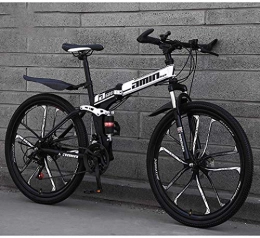 JIAWYJ Bike JIAWYJ YANGHAO-Adult mountain bike- Mountain Bike Folding Bikes, 26" 30-Speed Double Disc Brake Full Suspension Anti-Slip, Lightweight Frame, Suspension Fork YGZSDZXC-04 (Color : W 4)