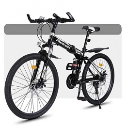 JLFSDB Folding Mountain Bike JLFSDB Mountain Bike, Foldable MTB Bicycles, Full Suspension And Dual Disc Brake, 26 Inch Spoke Wheels (Color : Black, Size : 27-speed)