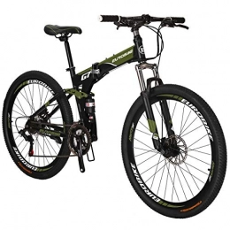 JMC EUROBIKE Mountain bike TSM G7 bicycle 27.5Inch Dual Disc Brake Folding Bike (Armygerrn)