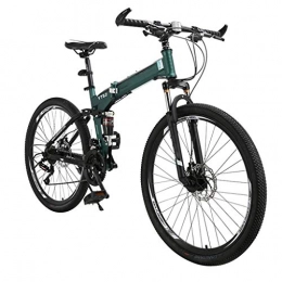 JXJ Bike JXJ Mountain Bikes, 26 Inch Folding Bicycles, Dual Suspension High Carbon Steel Full Suspension Frame Mtb Bikes for Adult Teens, 24 Speed