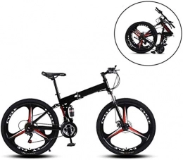 JYD Bike JYD 26-inch mountain bikes, collapsible frame made of carbon steel with a variable speed twin shock absorption three cutting wheels foldable bicycle speed 7 to 2.21