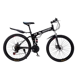 Kays Folding Mountain Bike Kays Foldable Mountain Bikes 26" Wheel Front Suspension Bike 21 Speed With Double Disc Brake For Men Woman Adult And Teens(Color:Black)