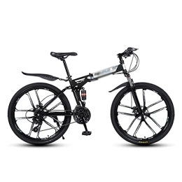 Kays Folding Mountain Bike Kays Folding Mountain Bike 21 Speed Bicycle 26 Inches Mens MTB Disc Brakes Bicycle For Adults Mens Womens(Size:21 Speed, Color:Black)