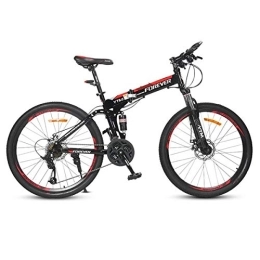Kays Folding Mountain Bike Kays Mountain Bike, Foldable Hardtail Bicycles, Full Suspension And Dual Disc Brake, 26 Inch Wheels, 24 Speed (Color : Red)