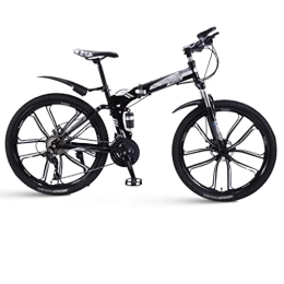 KDHX Folding Mountain Bike KDHX Mountain Bike Foldable Bicycle 26 Inch Wheels 30 Speed High Carbon Steel Frame Disc Brake System for Adults and Youth