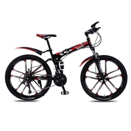 Kerryshop Folding Mountain Bike Kerryshop Folding Bikes Folding Mountain Bike Bicycle Men's And Women's Adult Variable Speed Double Shock Absorber Adult Student Ultra-light Portable Off-road Bicycle 26 Inches foldable bicycle