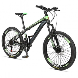 Giow Bike Kids Mountain Bikes, 24 Speed Dual Disc Brake Mountain Bicycle, High-carbon Steel Frame, Boys Girls Hardtail Mountain Bike, Green, 24 Inches