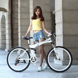 KKLTDI High-carbon Steel Hardtail Mountain Bikes,Mountain Bike For Adult,Mountain Bicycle With Front Suspension Adjustable Seat White 26",30-speed