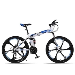 KOSGK Folding Mountain Bike KOSGK Unisex Bicycles 26" 27-Speed Folding Mountain Trail Bicycle Compact Bike Drivetrain for Adult YouthBoys and Girls