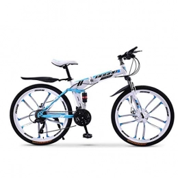 KOSGK Folding Mountain Bike KOSGK Unisex Bicycles Full Dual-Suspension Mountain Bike Featuring Steel Frame and 26-Inch Wheels with Mechanical Disc Brakes 24-Speed Drivetrain in Multiple Colors