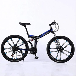 KP&CC Folding Mountain Bike KP&CC 10 cutter Wheels Mountain Bike Adult Student Folding Double Shock-absorbing Bicycle, Convenient and Fast for Men and Women, Black