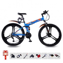 KVIONE Bike KVIONE E9 27 Speed Mountain Bike unisex 29 Inches MTB Mountain Bicycle High-carbon Steel folding bike with 27-speed Disc Brake (blue)