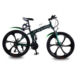 KVIONE Bike KVIONE E9 Men Mountain bicycle 26 Inches green Mountain Bike Men Folding Bicycle 21 Speed MTB 26 Inches Wheels High-carbon Frame with Disc Brake (Green)