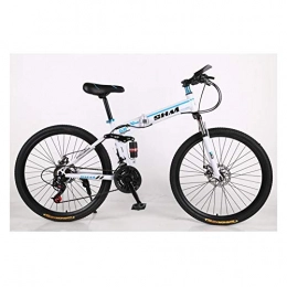 KXDLR Folding Mountain Bike KXDLR Mountain Folding Bike 21 Speed Bicycle 26 Inch Disc Brake City Bicycle, Fully Adjustable Suspension, Off-Road Bicycle