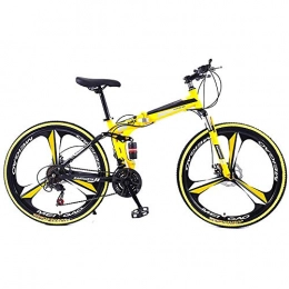 L&WB 26 Inch Mountain Bike Fully, Sport Folding Wheels Racing Bikes, Double Disc Brake Adult Bicycle, 21-27 Gear Shift, Full Suspension,C,27speed