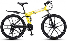 LAZNG Bike LAZNG Folding Bike 27 Speed Mountain Bike 26 Inches Off-Road Wheels Dual Suspension Bicycle City Commuter Bicycle Perfect for Road Or Dirt Trail Touring (Color : Yellow)