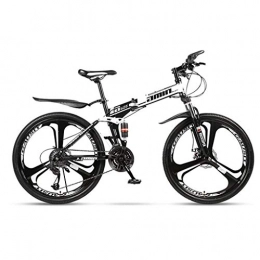 LC2019 Bike LC2019 26 Inch Folding Mountain Bike For Men And Women Bicycle, Hardtail Mountain Bike, High-carbon Steel Frame And 3 Cutter Wheel (Color : 21-stage shift, Size : 26inches)
