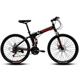 Leader MTB mountain bike disc brake Carbon steel damping mountain downhill folding bicycle 21 speed 26 inch,Black