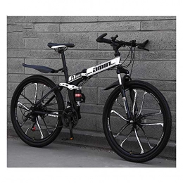 LHQ-HQ Bike LHQ-HQ Mountain Bike for men&women 26Inch 27 Speed Ten knife integrated wheel Bikes high-carbon steel folding Bicycle, White
