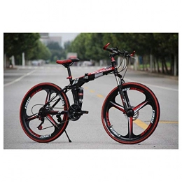 LHQ-HQ Bike LHQ-HQ Outdoor sports Mountain Bike 26 Inches 3 Spoke Wheels Full Suspension Folding Bike 2130 Speeds MTB Bicycle with Dual Disc Brakes Outdoor sports Mountain Bike (Color : Black, Size : 27 Speed)