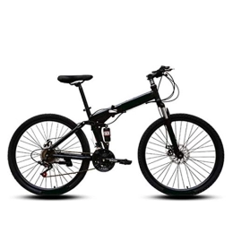 LHR Folding Mountain Bike LHR Folding Mountain Bike, 24 In Spoke Wheel Mountain Bike, Double Shock Racing, Off-road Speed Change, High Carbon Steel, Adult Students and Teenagers