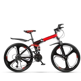 LHR Folding Mountain Bike LHR Folding Mountain Bike, 24 Inch One-wheel Bicycle with Dual Shock Absorption Racing Off-road Speed Change for Adult Students and Teenagers