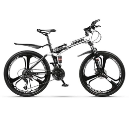 LHR Folding Mountain Bike LHR Folding Mountain Bike, 26 Inch One-wheel Bicycle with Dual Shock Absorption Racing Off-road Speed Change for Adult Students and Teenagers, Black
