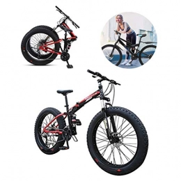 LHY Folding Mountain Bike LHY Folding Mountain Bike, City Bicycle, MTB Bikes, Full Suspension Urban Commuter Cycl ATV Transmission Damping Snow Bike Beach Bicycle Double Disc Wheel 26 / 24 inch 21 Speed, A, 26