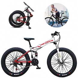 LHY Folding Mountain Bike LHY Folding Mountain Bike, City Bicycle, Urban Commuter Cycl ATV Transmission Damping Snow Bike Beach Bicycle Double Disc Wheel 26 / 24 inch 21 Speed, B, 24