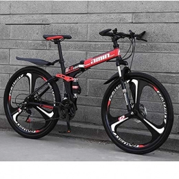 LIANG Bike LIANG 26'' 21 Speed Folding Mountain Bikes Carbon Steel Bicycle Shockproof Spoke / Integrated Wheel Mountain Bike, Integrated Wheel