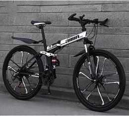 Aoyo Bike Lightweight Aluminum Mountain Bike, Adult Folding Bikes, 26Inch 24-Speed Double Disc Brake Full Suspension Anti-Slip, Suspension Fork,