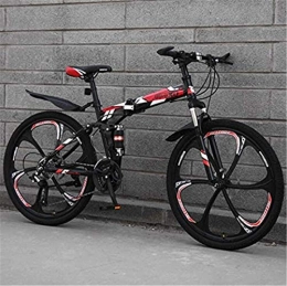 Leifeng Tower Folding Mountain Bike Lightweight， Folding Bike Bicycle Full Suspension Mountain Bikes for Adults Men Women, High-Carbon Steel Frame And Dual Disc Brakes Inventory clearance ( Color : A , Size : 24 inch 24 speed )